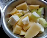 A picture of step 2 of Sindhi kadhi with rice.
