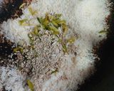 A picture of step 2 of Makhana coconut pak janmashtami special.