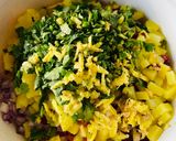 A picture of step 1 of Papadi chaat.
