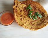 A picture of step 5 of Moong and cherra pitha.