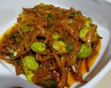 Gambar langkah 4 resipi Ikan bilis masak petai tempoyak.