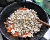 Foto del paso 5 de la receta: Conchas de pasta rellenas en tres tipos ! Cangrejo, vegetales, champiñones y tocino