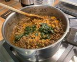 Une image de l'étape 29 de Soupe de lentilles aux tomates, poivrons et bouillon de gambas.