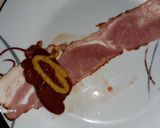 Baconös mustáros csirkemáj recept fázis 4 fotója