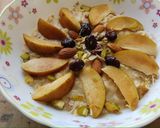 A picture of step 3 of Chikko (sapodilla)and oats porridge.