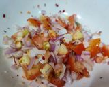 A picture of step 1 of Cheesey onion and tomato raita.
