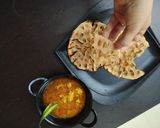 A picture of step 17 of Khoba Roti with Gatta Curry.