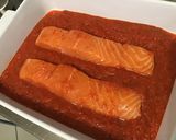 Une image de l'étape 7 de Pavés de saumon à l'aneth, crème de poivrons et radis.