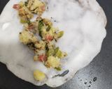 A picture of step 4 of Sabudana dosa.