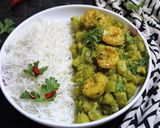 A picture of step 6 of Lau Shorshe Chingri (Bottle Gourd cooked with Prawns & Mustard Paste).