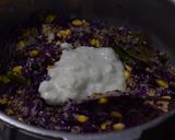 A picture of step 3 of Red cabbage and Sweet corn Pulav: One pot meal.