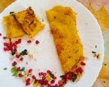A picture of step 4 of Besan Cheela - paneer stuffed Besan cheela in 15 minutes / Healthy instant morning Breakfast chila.