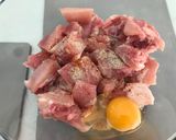 A picture of step 1 of Japanese Chicken Nanban.