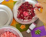 A picture of step 3 of ROSE COCONUT LADDU No Time No - fry Diwali sweet special Rose coconut laddu 🌹🌹.