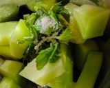 A picture of step 2 of Muskmelon Mint cooler.