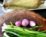 Hình bước làm 2 của món Bắp nếp nướng mỡ hành