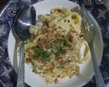 Foto langkah ke 4 dari resep Fettucini with Crab Meat and Campignon in Creamy Sauce.
