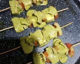 A picture of step 2 of Paneer hariyali tikka.