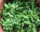 A picture of step 2 of Xaak and Aloo Pitika.