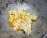 A picture of step 1 of Kathiyawadi paneer masala.