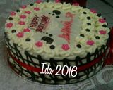 Foto langkah ke 10 dari resep Brownies Kukus edisi Ulang Tahun + cara membuat pagar coklat tanpa cetakan.