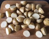 A picture of step 1 of German Kartoffelsalat (German potato salad).