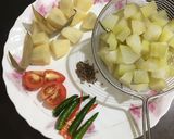 A picture of step 1 of Papaya and Fritters Curry.