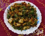 A picture of step 4 of Dhaniya Aloo.