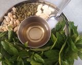 A picture of step 1 of Basil Pesto and Bruschetta.