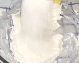 A picture of step 3 of Raw Mango cheese cake...No bake.