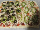 Pizza vegetal y carnivora
