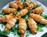 A picture of step 6 of Chorizo Béchamel Croissants.