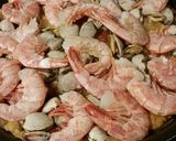 A picture of step 6 of Brad's paella.