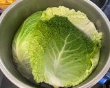 A picture of step 1 of Beef and Shallot Stuffed Cabbage Rolls.