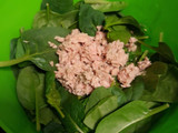 Ensalada de espinacas frescas y piña