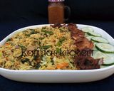 A picture of step 1 of Mixed veggies rice.