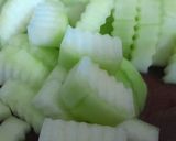 Hình bước làm 1 của món Canh bí xanh tôm khô thịt xay