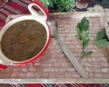 A picture of step 3 of Sagpaita- Bathua saag with chilka urad dal.