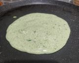 A picture of step 4 of Spinach Oats Uttapam with Coconut chutney and Beetroot Dip.