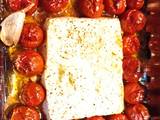 Macarrones con tomates cherry y queso feta