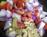 A picture of step 3 of Chole ragda with potato pattice.