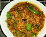 A picture of step 9 of Turmeric rice with minced meat and vegies.