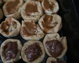 A picture of step 5 of Biscoff/ chocolate baklava.