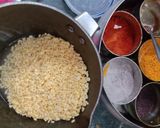 A picture of step 1 of Moong dal masala.