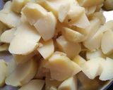 A picture of step 1 of Sukhe aloo.