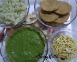 A picture of step 4 of Faraali sev puri chaat.