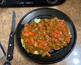 A picture of step 3 of Huevos Rancheros with Nopales.