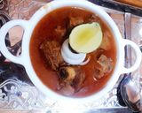 A picture of step 5 of Onion mutton masala.