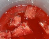 A picture of step 2 of RoohAfza with watermelon 🍉🍉.
