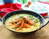 Foto langkah ke 7 dari resep Daun Ubi & Udang Masak Lemak Tempoyak.